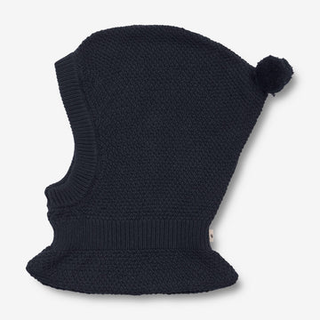 Wheat Outerwear Strikket Balaclava Pomi | Baby Outerwear acc. 1432 navy