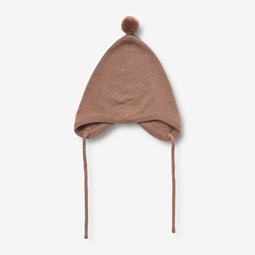 Wheat Outerwear Strikket Bonnet Liro | Baby Outerwear acc. 2121 berry dust