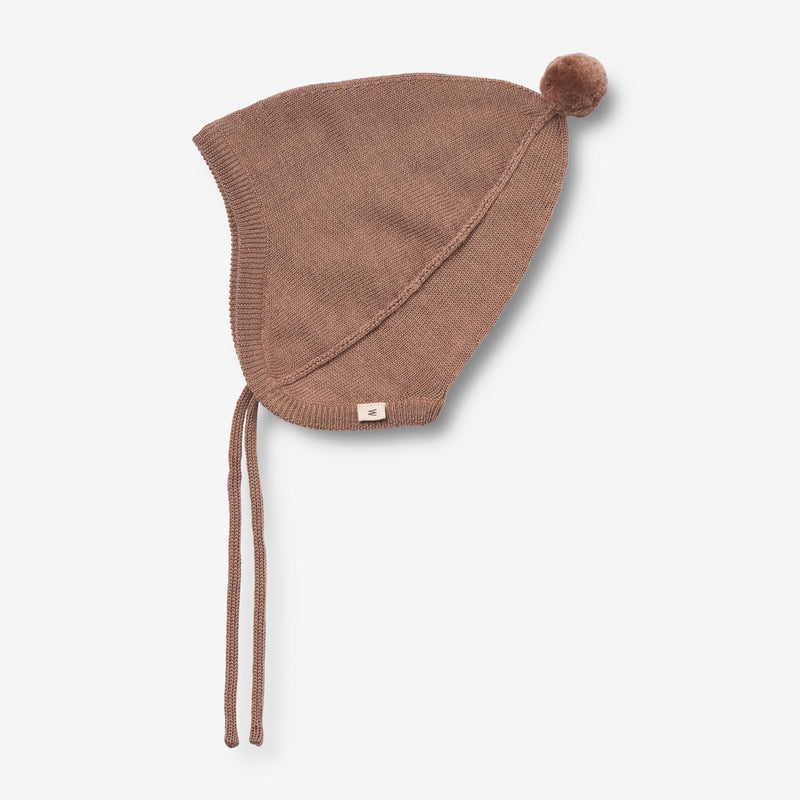 Wheat Outerwear Strikket Bonnet Liro | Baby Outerwear acc. 2121 berry dust