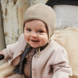 Wheat Outerwear Strikket Bonnet Liro | Baby Outerwear acc. 3239 beige stone