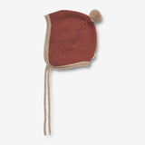 Wheat Outerwear Strikket Bonnet Muma | Baby Outerwear acc. 2072 red