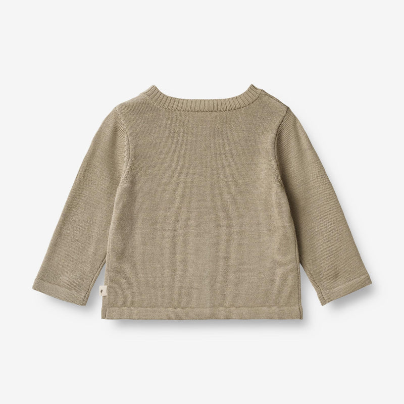 Wheat Strikket Cardican Sølve | Baby Knitted Tops 3239 beige stone