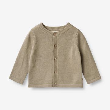 Wheat Main  Strikket Cardican Sølve | Baby Knitted Tops 3239 beige stone