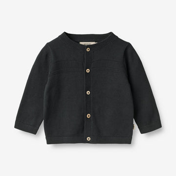 Wheat Main  Strikket Cardican Sofus | Baby Knitted Tops 1432 navy