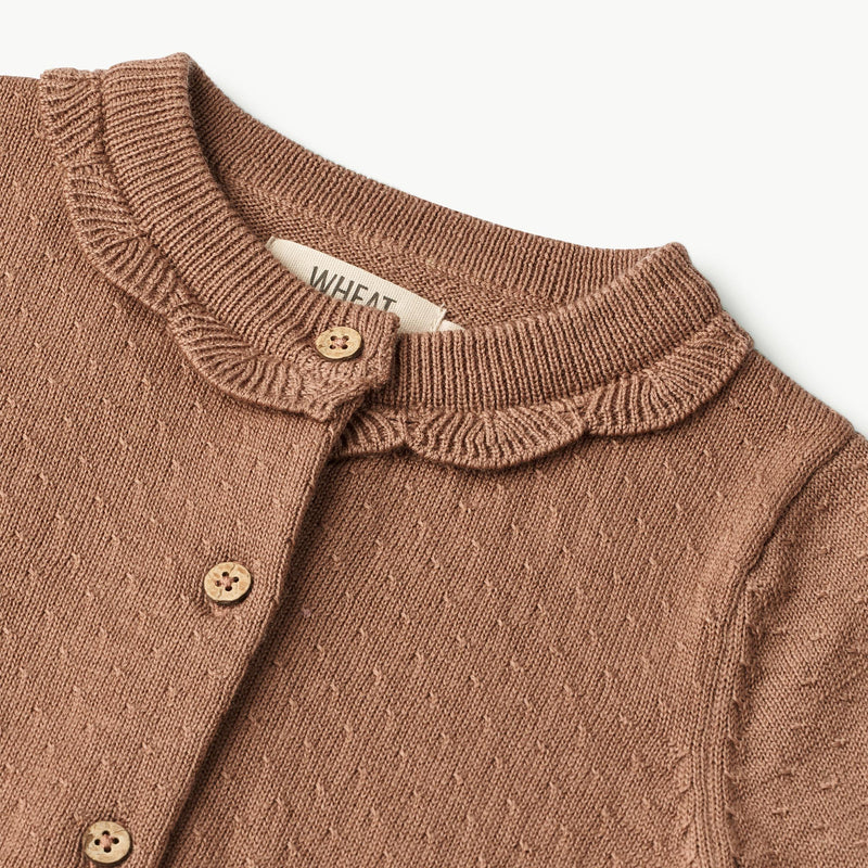 Wheat Main  Strikket Cardigan Amy | Baby Knitted Tops 2121 berry dust