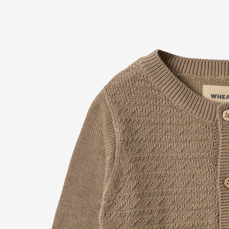 Wheat Main Strikket Cardigan Bjørn Cardigan 3239 beige stone