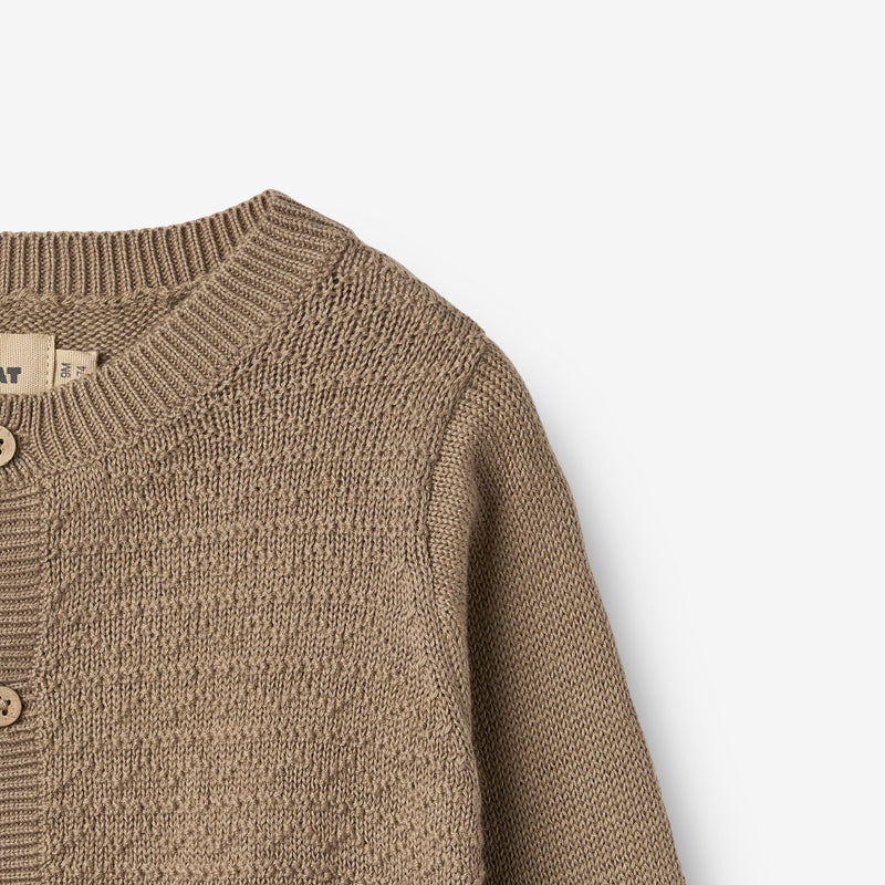 Wheat Main Strikket Cardigan Bjørn Cardigan 3239 beige stone
