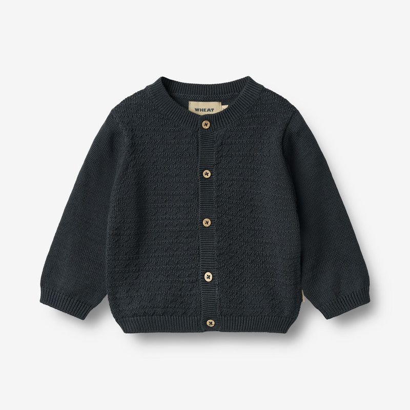 Wheat Main Strikket Cardigan Bjørn Knitted Tops 1432 navy