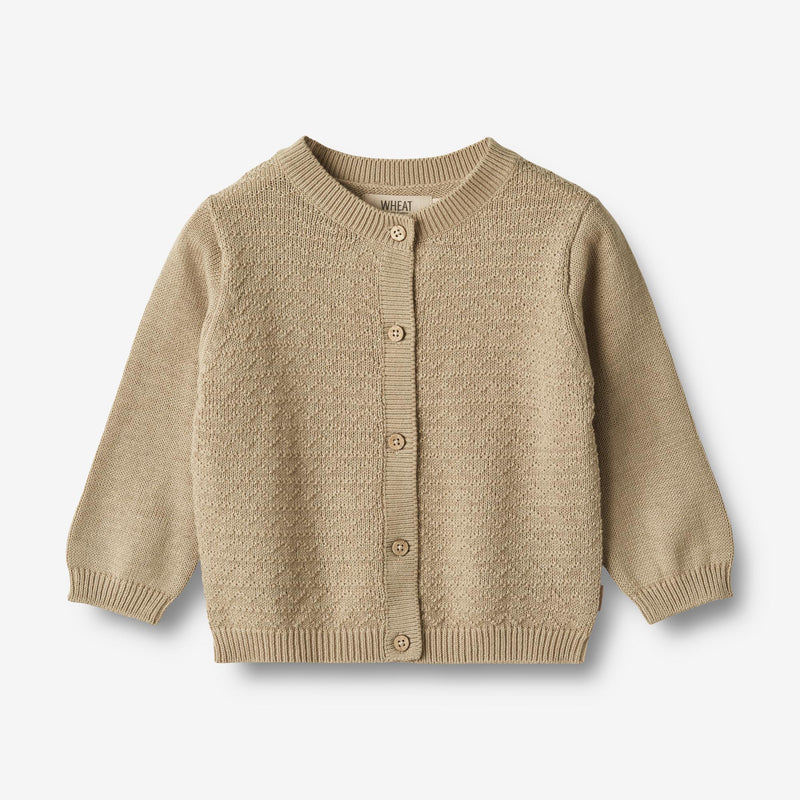 Wheat Main  Strikket Cardigan Bjørn Knitted Tops 0172 grey sand