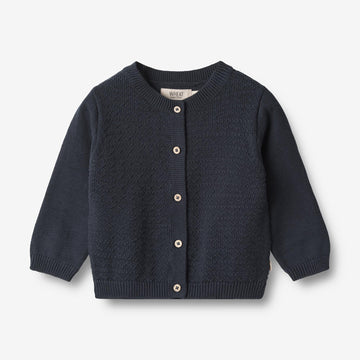 Wheat Main  Strikket Cardigan Bjørn Knitted Tops 1432 navy