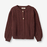 Wheat Main  Strikket Cardigan Celia Knitted Tops 2118 aubergine