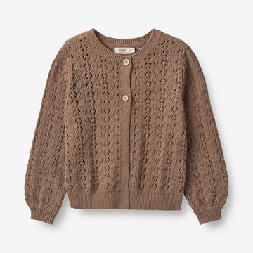 Wheat Main  Strikket Cardigan Celia Knitted Tops 3004 cocoa brown