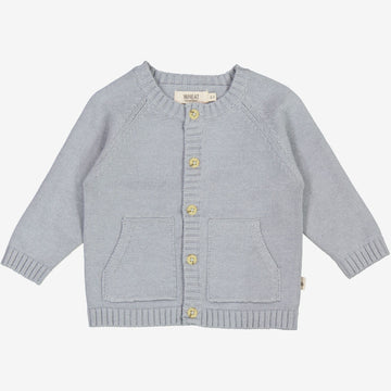 Wheat Main  Strikket Cardigan Classic | Baby Knitted Tops 1528 cloudy sky