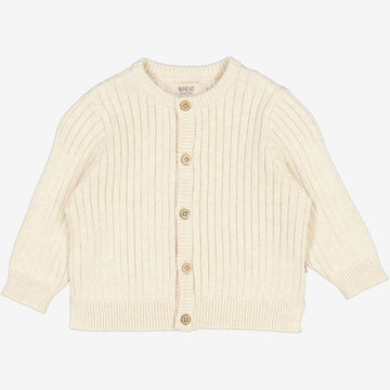 Wheat Main  Strikket Cardigan Eke | Baby Knitted Tops 1101 cloud melange