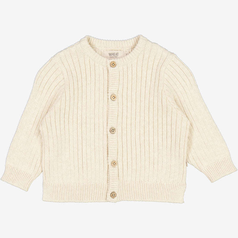 Wheat Strikket Cardigan Eke | Baby Knitted Tops 1101 cloud melange
