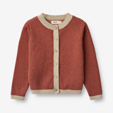 Wheat Strikket Cardigan Elga Knitted Tops 2076 red beige
