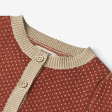 Wheat Main  Strikket Cardigan Elga | Baby Knitted Tops 2076 red beige