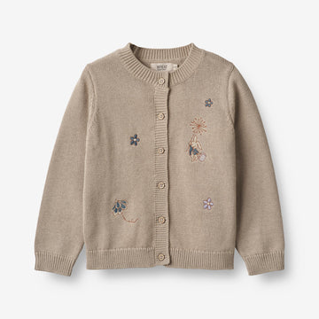 Wheat Main  Strikket Cardigan Ella Knitted Tops 3231 soft beige