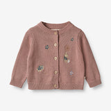 Wheat Strikket Cardigan Ella | Baby Knitted Tops 1349 lavender rose