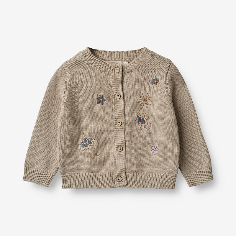 Wheat Main  Strikket Cardigan Ella | Baby Knitted Tops 3231 soft beige