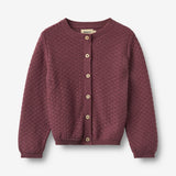 Wheat Main Strikket Cardigan Magnella Cardigan 3118 eggplant