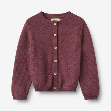 Wheat Main Strikket Cardigan Magnella Cardigan 3118 eggplant