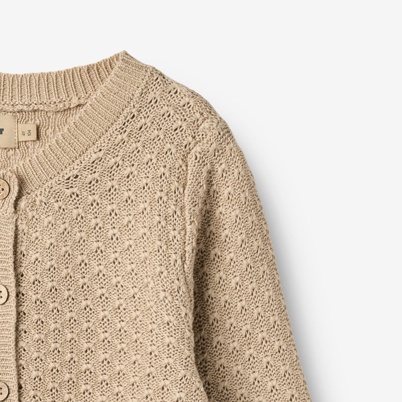 Wheat Main Strikket Cardigan Magnella Cardigan 3354 warm sand