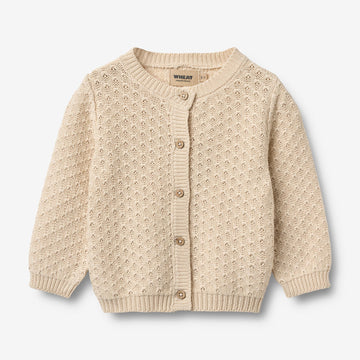 Wheat Main Strikket Cardigan Magnella Cardigan 3336 sandshell