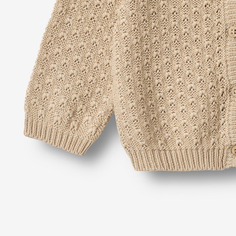 Wheat Main Strikket Cardigan Magnella Cardigan 3354 warm sand
