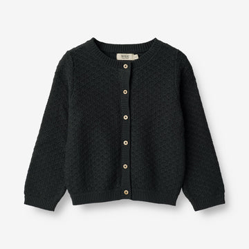 Wheat Main  Strikket Cardigan Magnella Knitted Tops 1432 navy