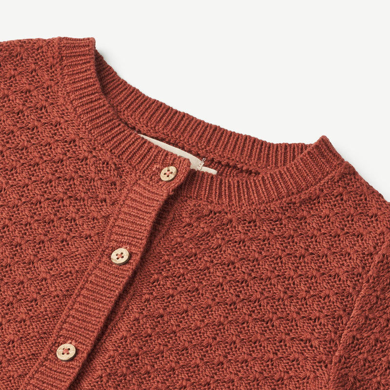 Wheat Strikket Cardigan Magnella Knitted Tops 2072 red