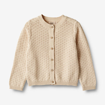 Wheat Main  Strikket Cardigan Magnella Knitted Tops 3336 sandshell