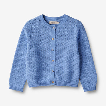 Wheat Main  Strikket Cardigan Magnella Knitted Tops 4102 azure blue