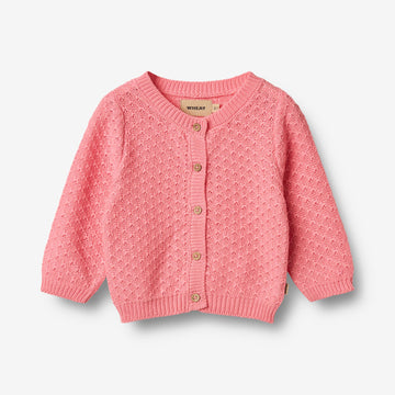 Wheat Main Strikket Cardigan Magnella Cardigan 9423 flamingo pink