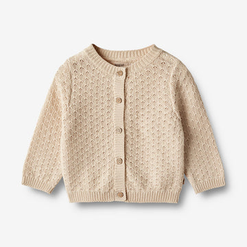 Wheat Main  Strikket Cardigan Magnella Knitted Tops 3336 sandshell