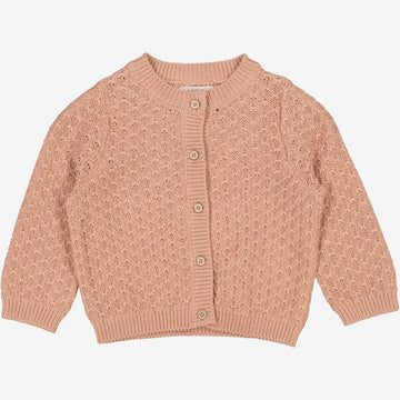 Wheat Main  Strikket Cardigan Magnella | Baby Knitted Tops 2031 rose dawn
