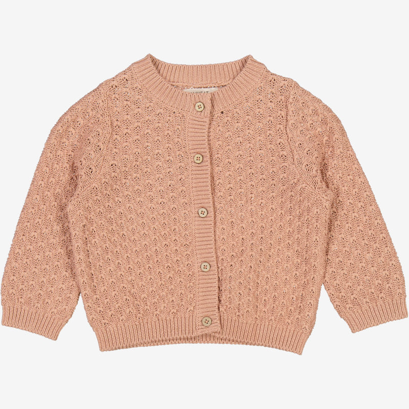 Wheat Strikket Cardigan Magnella | Baby Knitted Tops 2031 rose dawn