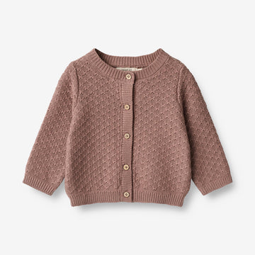 Wheat Main  Strikket Cardigan Magnella | Baby Knitted Tops 1349 lavender rose
