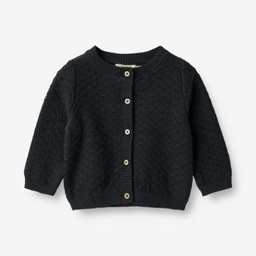 Wheat Main  Strikket Cardigan Magnella | Baby Knitted Tops 1432 navy