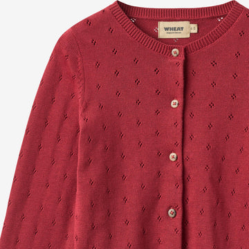 Wheat Main Strikket Cardigan Maia Cardigan 9697 red cherry