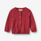 Wheat Main Strikket Cardigan Maia Cardigan 9697 red cherry