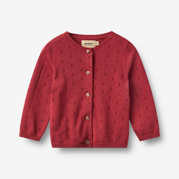 Wheat Main Strikket Cardigan Maia Cardigan 9697 red cherry