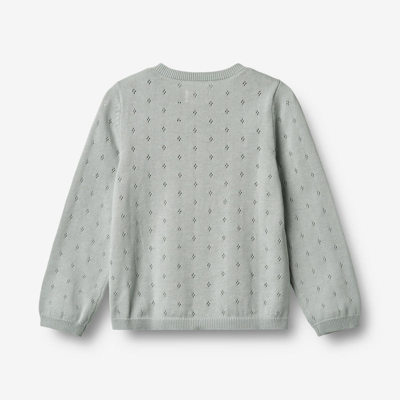Wheat Main Strikket Cardigan Maia Knitted Tops 1560 soft blue