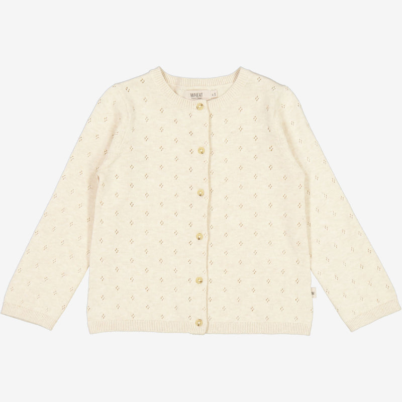 Wheat Main  Strikket Cardigan Maia Knitted Tops 1101 cloud melange