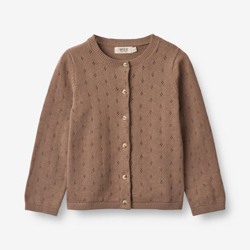 Wheat Main  Strikket Cardigan Maia Knitted Tops 3004 cocoa brown