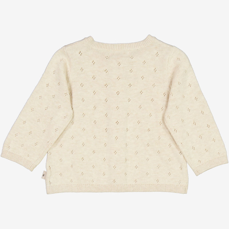 Wheat Strikket Cardigan Maia | Baby Knitted Tops 1101 cloud melange