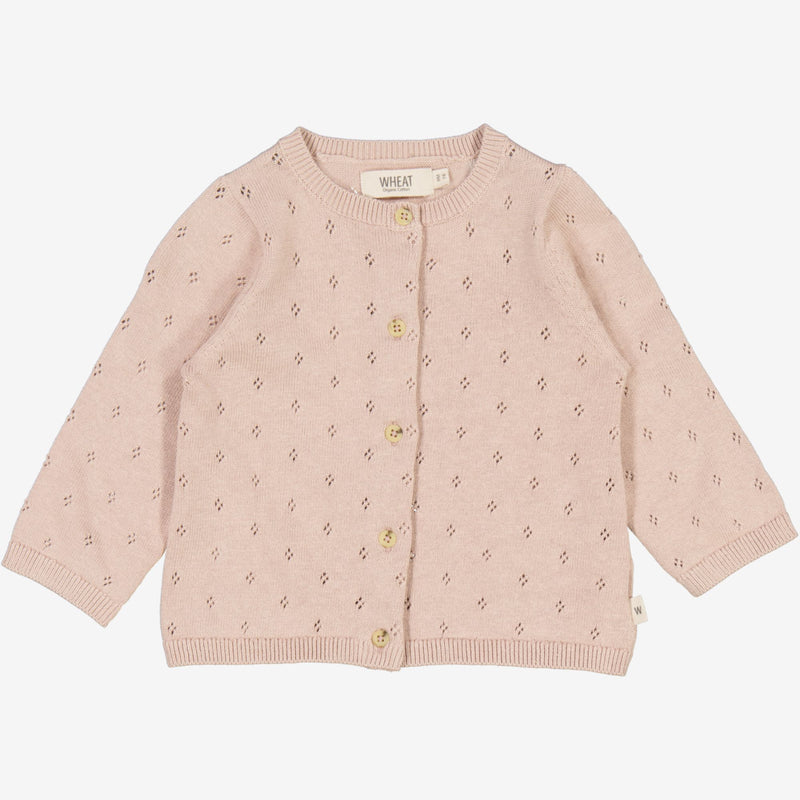 Wheat Strikket Cardigan Maia | Baby Knitted Tops 1356 pale lilac