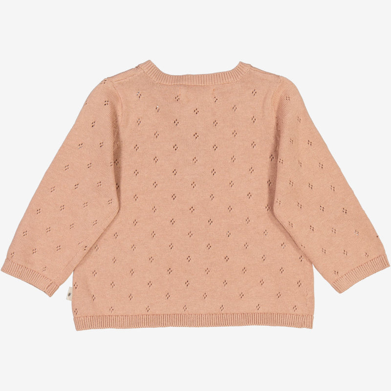 Wheat Strikket Cardigan Maia | Baby Knitted Tops 2031 rose dawn