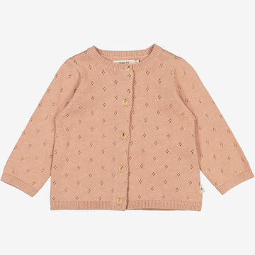 Wheat Main  Strikket Cardigan Maia | Baby Knitted Tops 2031 rose dawn