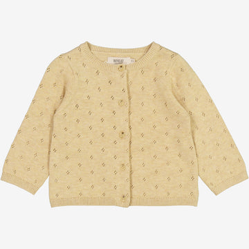 Wheat Main  Strikket Cardigan Maia | Baby Knitted Tops 9306 seeds melange